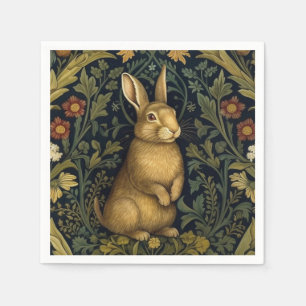 Serviette En Papier Lapin dans la forêt style Art nouveau