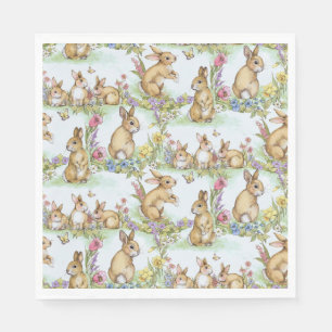 Serviette En Papier Lapin de Pâques dans une fête de jardin de printem