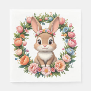 Serviette En Papier Lapin de Pâques de printemps