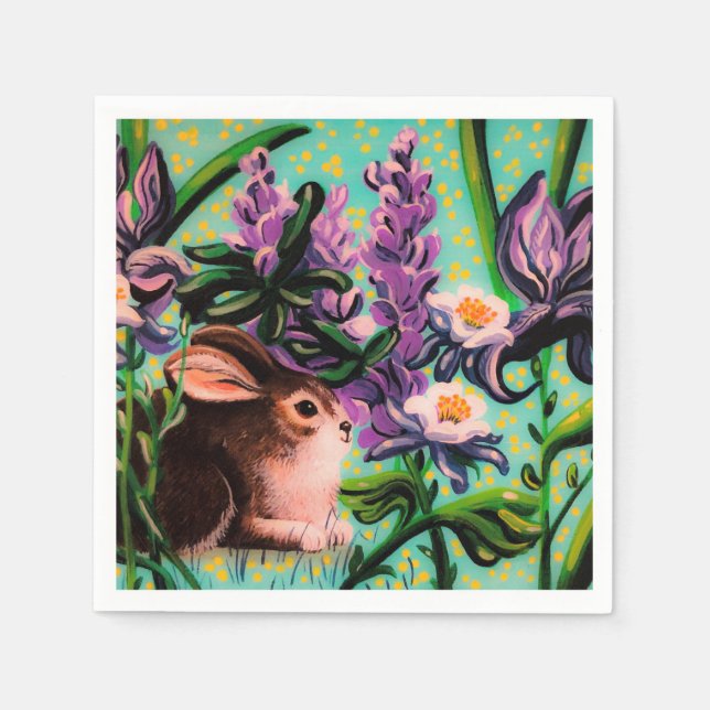 Serviette En Papier Lapin de Pâques Napkin (Devant)