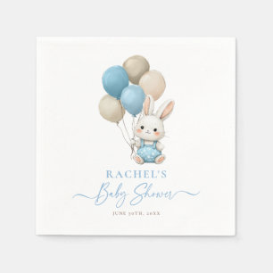 Serviette En Papier Lapin Lapin Balloons Bleu Bébé Garçon Douche