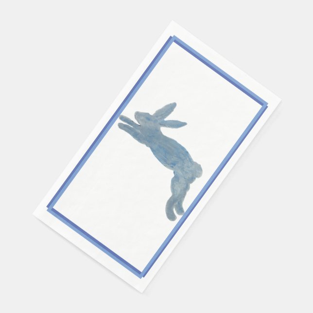 Serviette En Papier Lapin Lapin de Campagne Bleu (Coin)