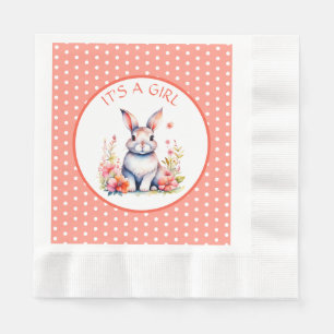 Serviette En Papier Lapin lapin en fleurs C'est un Baby shower de fill