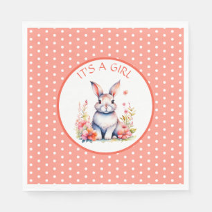 Serviette En Papier Lapin lapin en fleurs C'est un Baby shower de fill