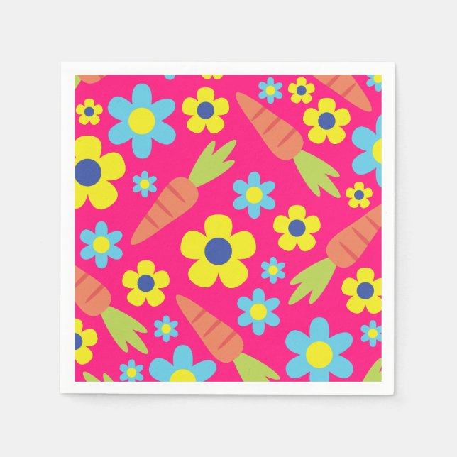 Serviette En Papier Lapin Lapin Pâques Printemps fête d'anniversaire (Devant)