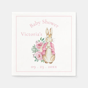 Serviette En Papier Lapin Rose Lapin Baby shower Floral