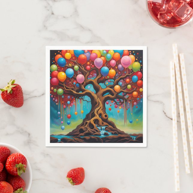Serviette En Papier L'arbre de fête (En situation)