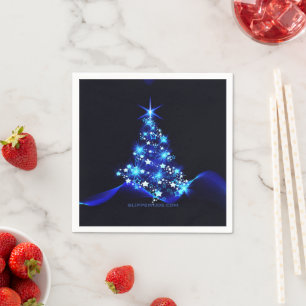 Serviette En Papier l'arbre de Noël stylisé et lumineux de SlipperyJoe