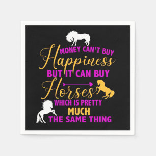 Serviette En Papier L'argent peut acheter des chevaux violet jaune