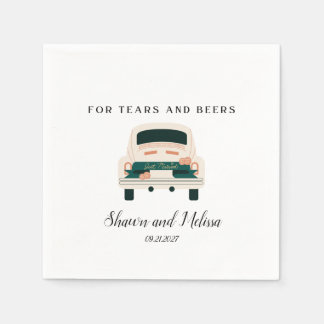 Serviette En Papier Larmes et bières Marié Cocktail Napkin