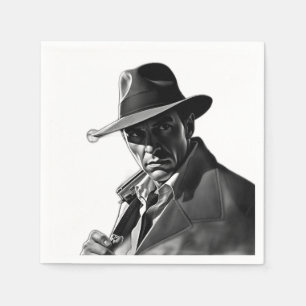 Serviette En Papier L'Art Noir Inspecteur À La Boite Dure
