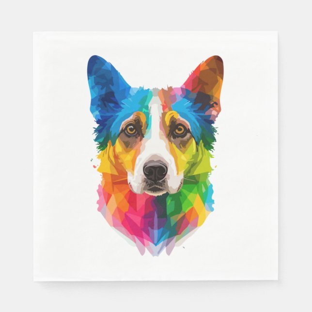 Serviette En Papier L'artisanat coloré pour chien (Devant)