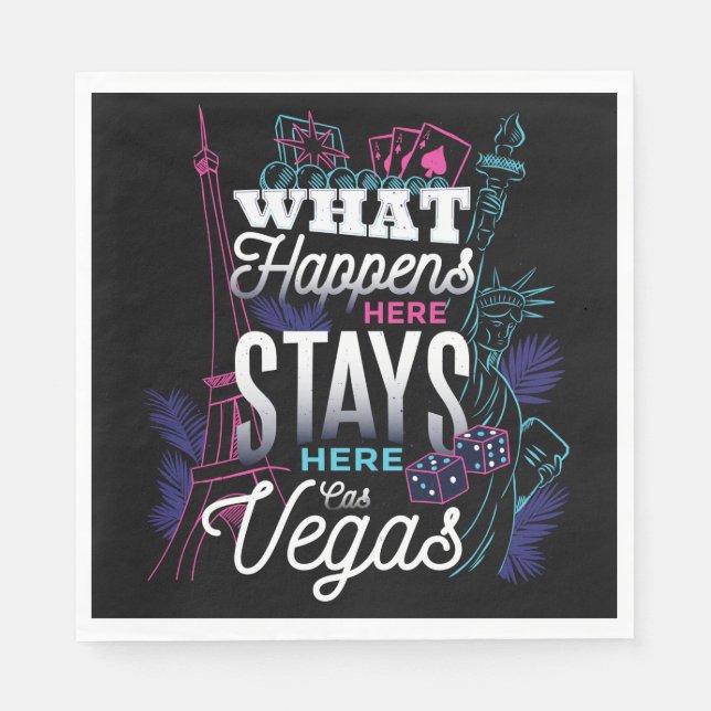 Serviette En Papier Las Vegas, Nevada, Casino, Mariage, Anniversaire,  (Devant)