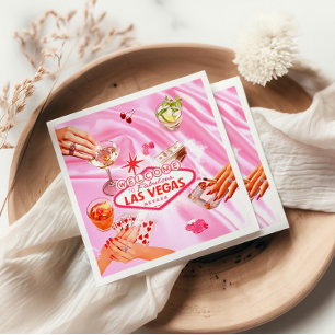 Serviette En Papier Las Vegas Poker Girls Night Out Rose