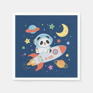 Serviette En Papier l'astronaute bleu et orange Panda