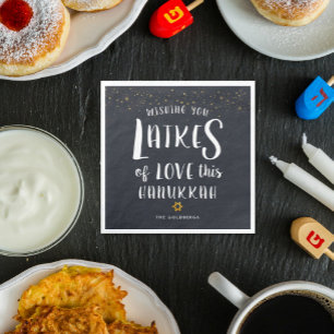 Serviette En Papier Latkes d'amour Fête de Hanukkah