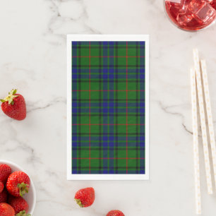 Serviette En Papier Lauder tartan bleu vert plaid