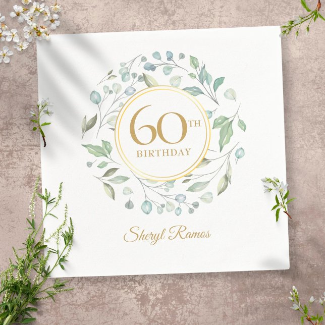 Serviette En Papier Laurel Garland Gold 60e anniversaire (Créateur téléchargé)