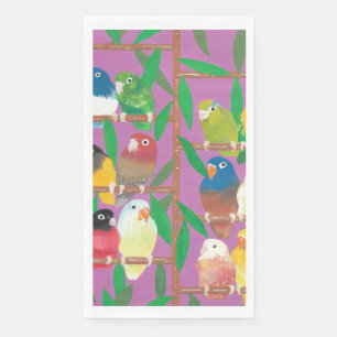 Serviette En Papier Lauren Rosenberg Parakeet Original Grand Vertical