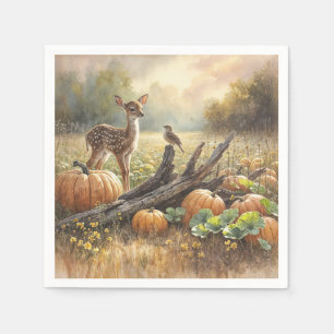 Serviette En Papier L'automne est tombé dans un patch Citrouille