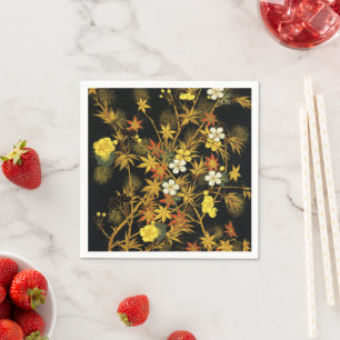 Serviette En Papier L'automne japonais laisse l'art classique antique 