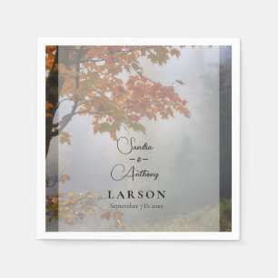 Serviette En Papier L'automne laisse des serviettes de Mariage rustiqu
