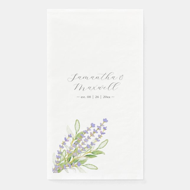Serviette En Papier Lavande d'aquarelle de serviettes imprimées sur me (Devant)