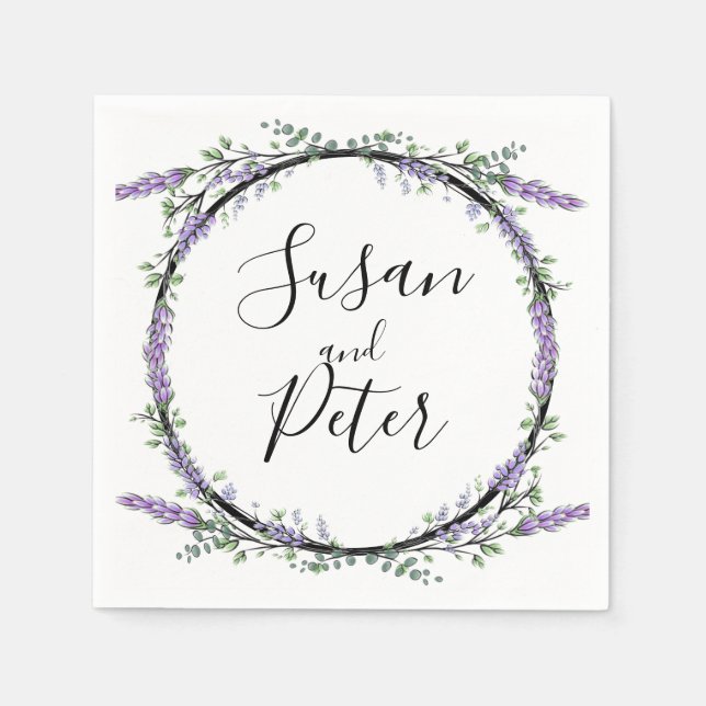 Serviette En Papier Lavande et Eucalyptus (Devant)