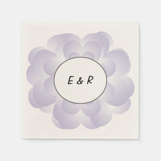 Serviette En Papier Lavande Fleur Coeur (Devant)