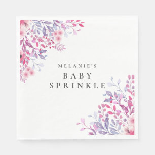 Serviette En Papier Lavande Fleur sauvage Floral Baby Sprinkle / Douch
