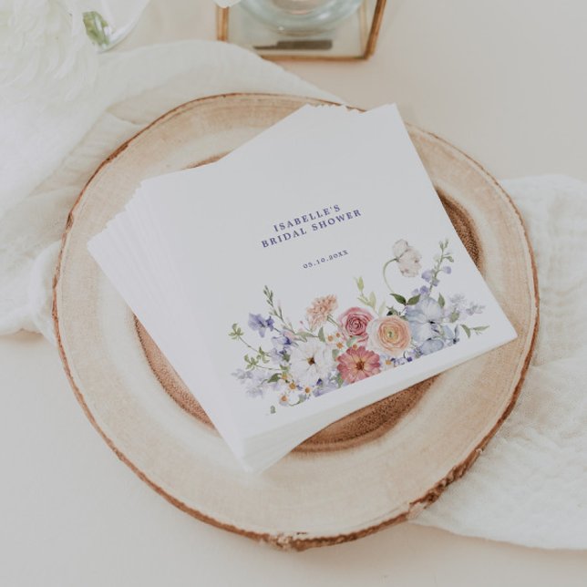 Serviette En Papier Lavande Floral Printanier Shower de Mariée (Créateur téléchargé)