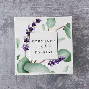 Serviette En Papier Lavande rustique et Mariage d'eucalyptus