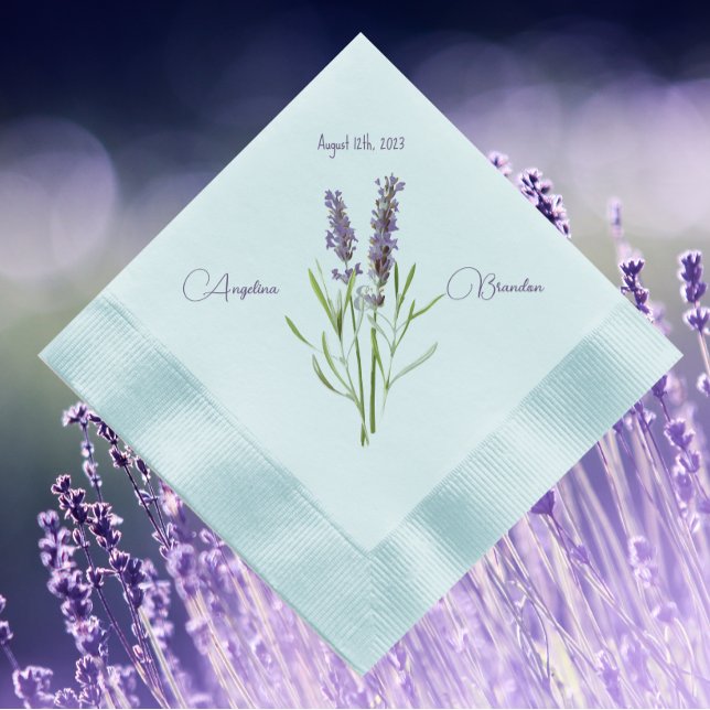 Serviette En Papier lavande vintage pour mariage personnalisé (Créateur téléchargé)
