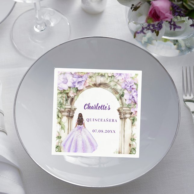 Serviette En Papier Lavender florals arch dress Quinceanera (Créateur téléchargé)