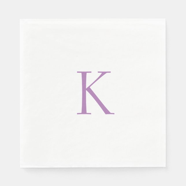 Serviette En Papier Lavender Monogramme Luncheon Napkins (Devant)