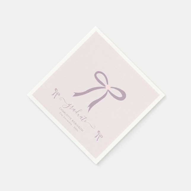 Serviette En Papier Lavender Pink Bow Graduation Party (Coin)