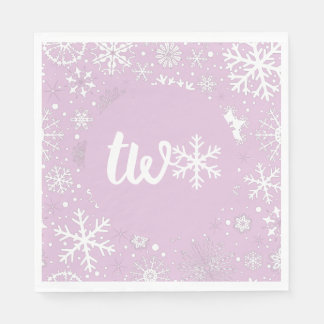 Serviette En Papier Lavender Winter Deuxième Flocon de neige