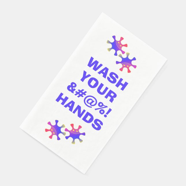 Serviette En Papier Lavez votre &#% ! Avertissement de germe drôle des (Coin)