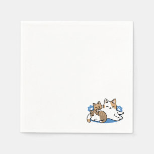 Serviette En Papier Laze Furr Days - Cute Lazy Cats Design