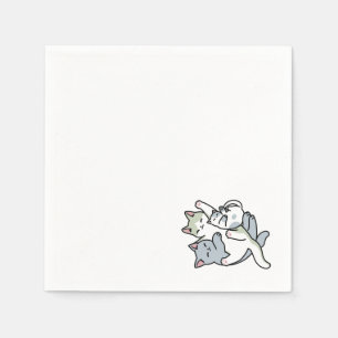 Serviette En Papier Laze Furr Days - Cute Lazy Cats Design