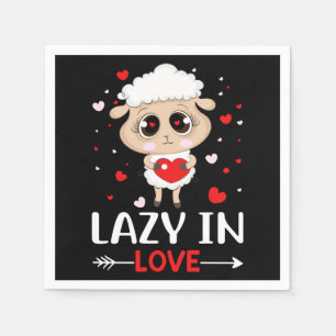 Serviette En Papier Lazy in Love Sheep pour célibataires de la Saint-V