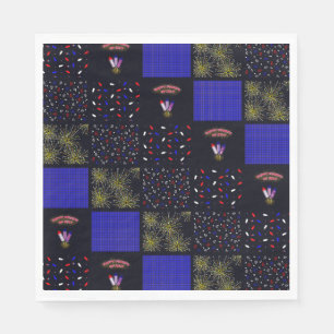 Serviette En Papier Le 4 juillet Patchwork Motif - le 4 juillet