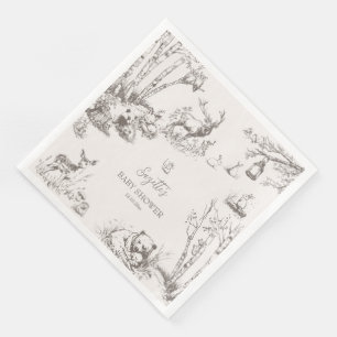 Serviette En Papier Le Baby shower des animaux des bois