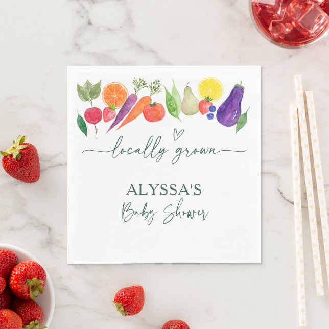 Serviette En Papier Le Baby shower des fermiers cultivés localement (En situation)