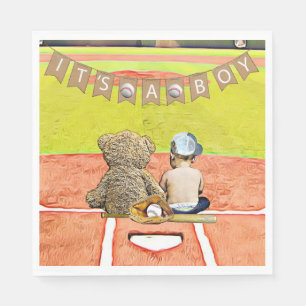 Serviette En Papier Le Baby shower du garçon à thème de baseball