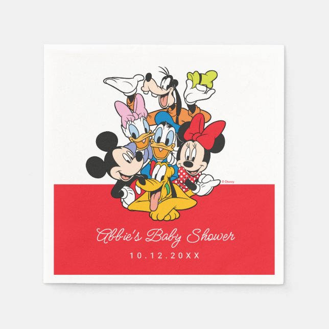 Serviette En Papier Le Baby shower Mickey et amis de Disney (Devant)