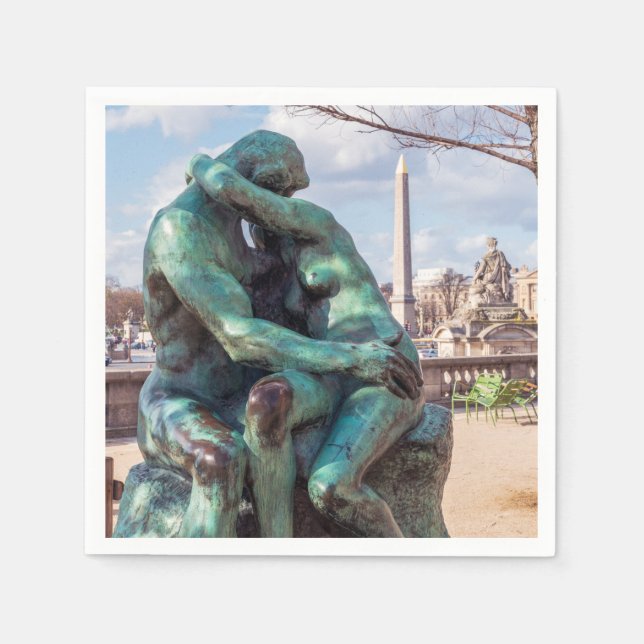 Serviette En Papier Le baiser d'Auguste Rodin aux Tuileries, Paris (Devant)
