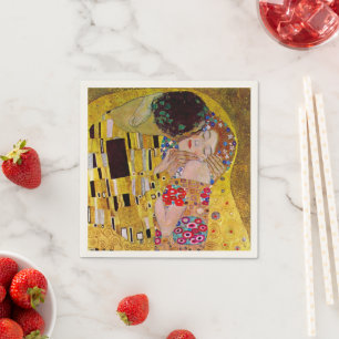 Serviette En Papier Le baiser de Gustav Klimt, Mariage d'art Vintage