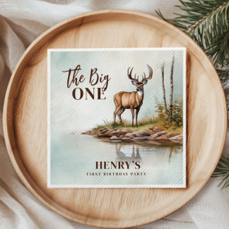 Serviette En Papier Le Big ONE Deer première chasse 1er anniversaire