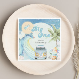Serviette En Papier Le Big One Surfing Retro Première fête d'anniversa